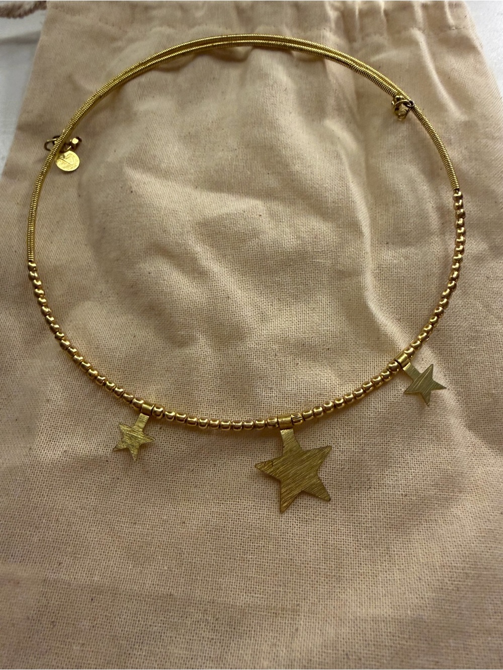 Gold Star Charm Choker Necklace - Picture 2 of 3